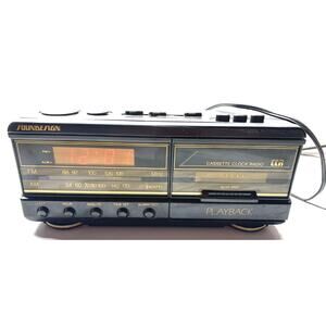 Vintage SOUNDESIGN AM/FM Alarm Clock Radio Cassette Player Model #3827 Black